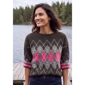 Woman sweater Cecil Tos Feather yarn AOP image-1