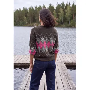 Woman sweater Cecil Tos Feather yarn AOP image-2