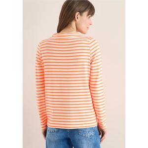 Gestreifter Stehkragen-T-Shirt für Frauen Cecil image-2