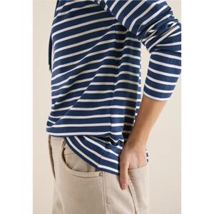 Gestreifter Stehkragen-T-Shirt für Frauen Cecil image-2