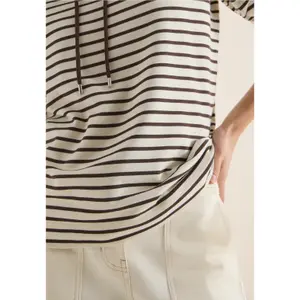 Gestreifter Stehkragen-T-Shirt für Frauen Cecil image-2