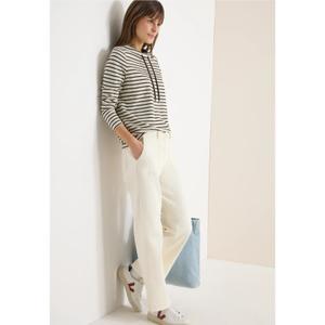 Gestreifter Stehkragen-T-Shirt für Frauen Cecil image-6