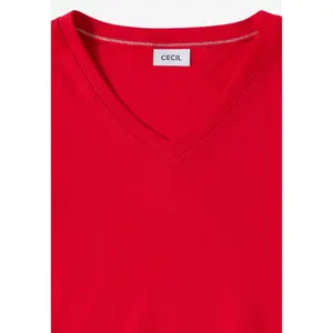 Damen T-Shirt mit 3/4-Ärmeln und V-Ausschnitt Cecil Basic image-4