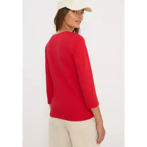 Damen T-Shirt mit 3/4-Ärmeln und V-Ausschnitt Cecil Basic image-2