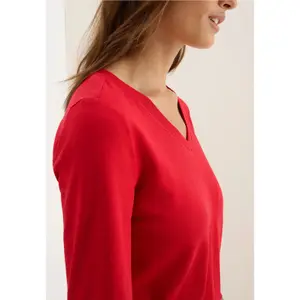 Damen T-Shirt mit 3/4-Ärmeln und V-Ausschnitt Cecil Basic image-3