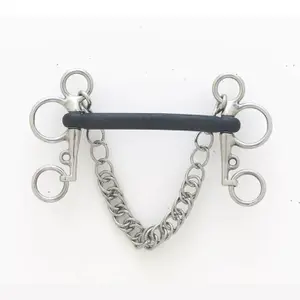 Bit with curb chain for horse Centaur EcoPure Mullen Tom Thumb Pelham image-0