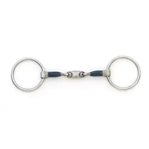 Mors 2 rings oval link peanut shape for horse Centaur Blue Steel image-0