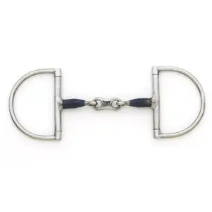 French Link Olive Bit for Horse Centaur Blue Steel Hunter image-0