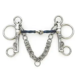Bit with Slow Twisted Chain for Horse Centaur Blue Steel Tom Thumb Pelham image-0