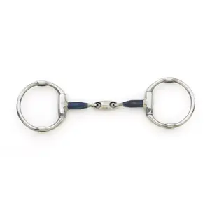 Cheltenham Oval Link Olive Bit for Horse Centaur Blue Steel image-0