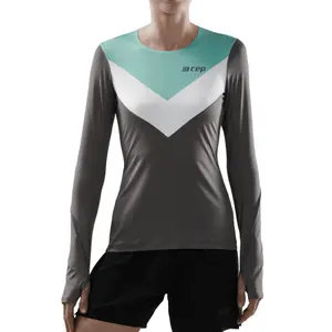 Camisola de manga comprida feminina CEP Compression Chevron image-1
