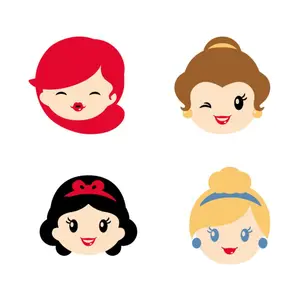 Set of 4 girl erasers Cerda Princess image-1