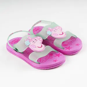 Sandálias de praia elásticas casuais para bebés meninas Cerda Peppa Pig image-1