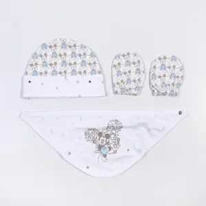 Baby boy top, hat, romper, gant and bib set Cerda Mickey image-4