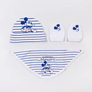 Baby boy 2-piece pyjama set, cap, bib and muffler Cerda Mickey image-4