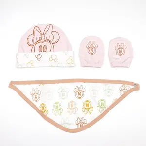 Baby girl 2-piece pyjama set, cap, bib and mittens Cerda Minnie image-4