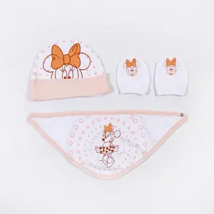 Baby girl 2-piece pyjama set, cap, bib and mittens Cerda Minnie image-4