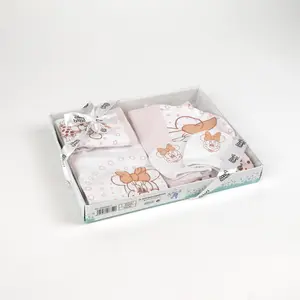 Baby girl 2-piece pyjama set, cap, bib and mittens Cerda Minnie image-5