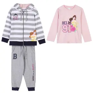 Girl's brushed cotton 3-piece tracksuit Cerda Princess image-0