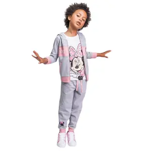 Set of 3 cotton brushed joggers for baby girls Cerda Minnie image-0