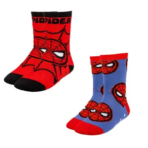 Set of 2 pairs of children's anti-slip socks Cerda Spiderman image-0