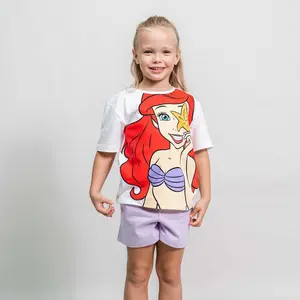 Girls' t-shirt and shorts set Cerda French Terry Princess La Sirenita image-1