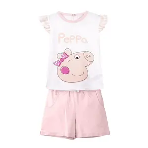 Baby girl t-shirt and shorts set Cerda French Terry Peppa Pig image-0