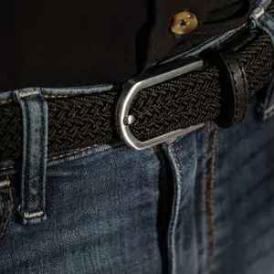 Ceinture tressée élastique femme Billybelt Noir Réglisse image-2