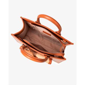 Damenhandtasche aus glattem Kunstleder und Stroh Chabrand Lena image-3