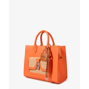 Damenhandtasche aus glattem Kunstleder und Stroh Chabrand Lena image-2