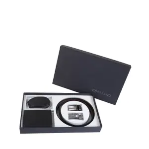 Gordelset met geborstelde stalen gespen en portemonnee Chabrand