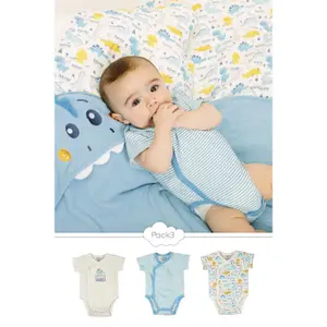 Set of 3 baby bodysuits Charanga Mobrother image-1