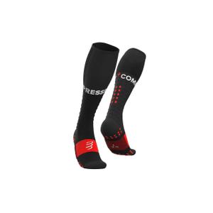 chaussettes-compressport-full-run-noir-rouge-blanc