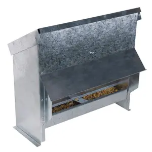 Mangeoire pour volailles à trémie en acier galvanisé 15 poules Chick'A image-1