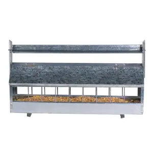 Comedouro para aves de capoeira com teto giratório em aço galvanizado para 15 galinhas Chick'A