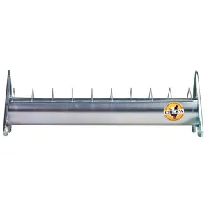 Mangeoire pour volailles en acier galvanisé à grille mobile pour 6 poulets Chick'A image-1