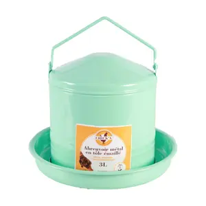 Enamelled sheet metal drinking trough for poultry Chick'A