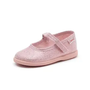 Baby girl velcro ballerinas Cienta Mercedes Metalizado image-0
