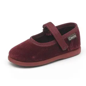 Baby girl velvet ballerinas Cienta Mercedes image-0