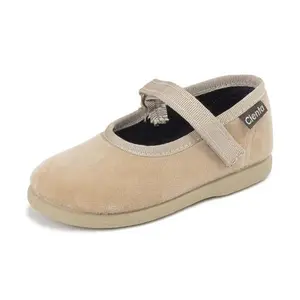 Baby girl velvet ballerinas Cienta Mercedes image-0