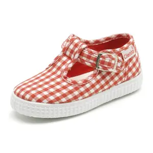 Baby girl velcro ballerinas Cienta Mercedes Vichy image-0