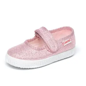 Baby girl velcro ballerinas Cienta Mercedes Metalizado image-0