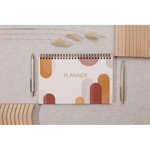 Notepad planner with a total binding, 53 printed sheets Clairefontaine Terracotta image-1
