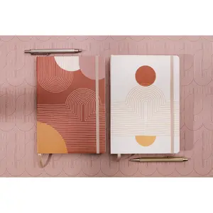 Anteckningsbok A5 192 sidor med ficka och elastiskt band på ryggen Clairefontaine Terracotta DaytoDay image-3