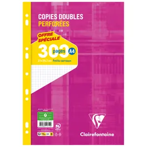 Taccuino seyes di 300 pagine avvolto in pellicola e a doppia facciata Clairefontaine image-0