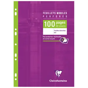 Feuillets mobiles sous étui A4 100 pages perforées uni Clairefontaine image-0