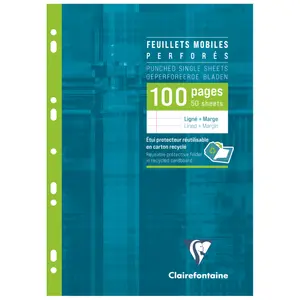 a fogli mobili in astuccio a4 100 pagine perforate con riga + margine Clairefontaine image-0