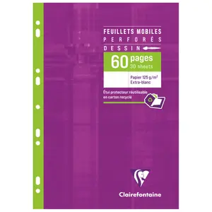 Feuillets mobiles Dessin sous étui A4 60 pages uni Clairefontaine image-0