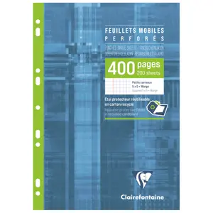 Hojas sueltas a4 400 páginas perforadas cuadros pequeños con margen Clairefontaine image-0