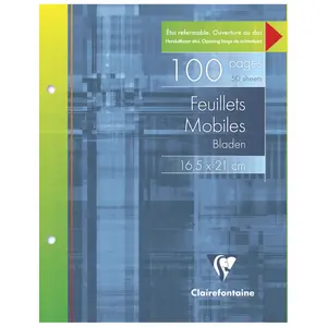 A fogli sciolti in astuccio 100 pagine perforate 2 fori rigate con margine Clairefontaine image-0
